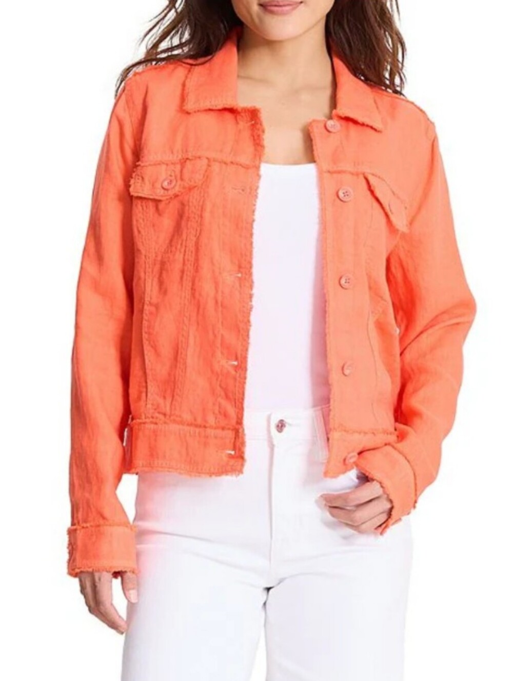 TOMMY BAHAMA two palms raw edge linen jacket M